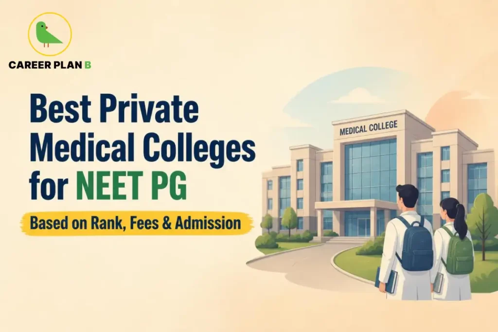 Best private medical colleges for NEET PG based on rank, fees and admission, featuring medical students and a college campus