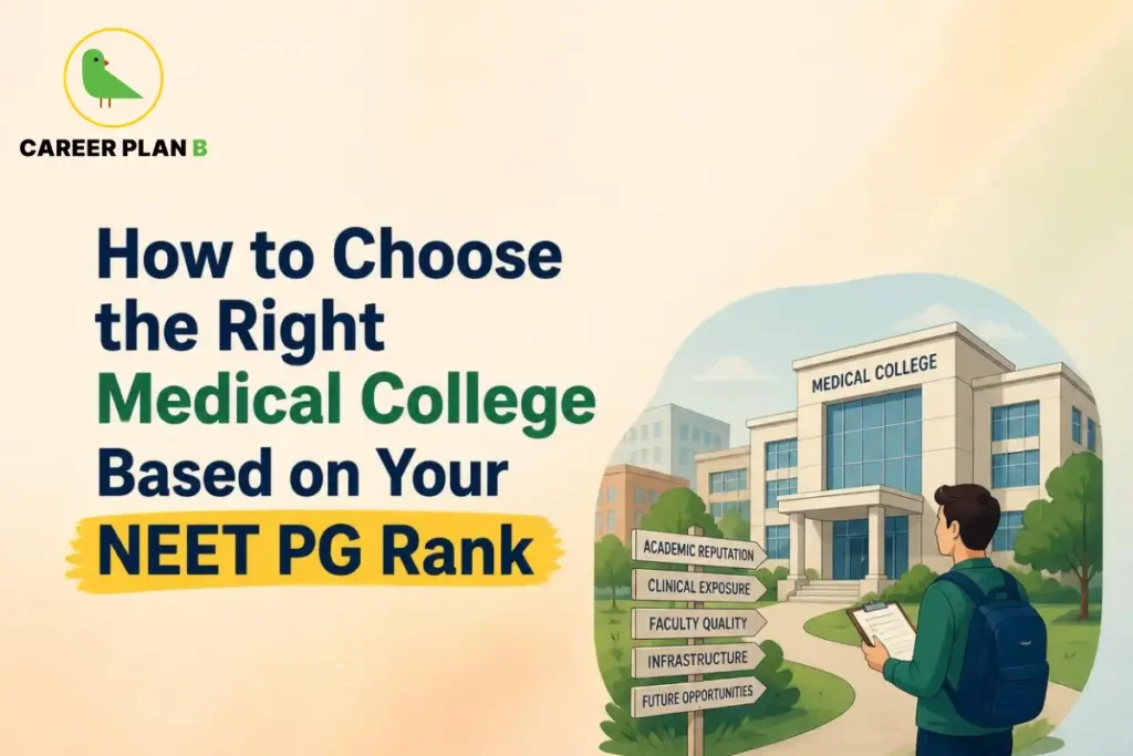 Medical student choosing the right medical college based on NEET PG rank and important college selection factors