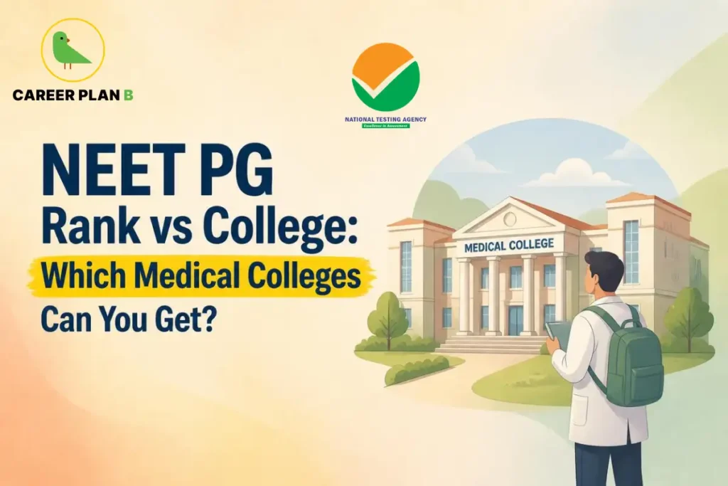 NEET PG rank vs college guide showing a medical aspirant exploring which medical colleges they can get based on rank