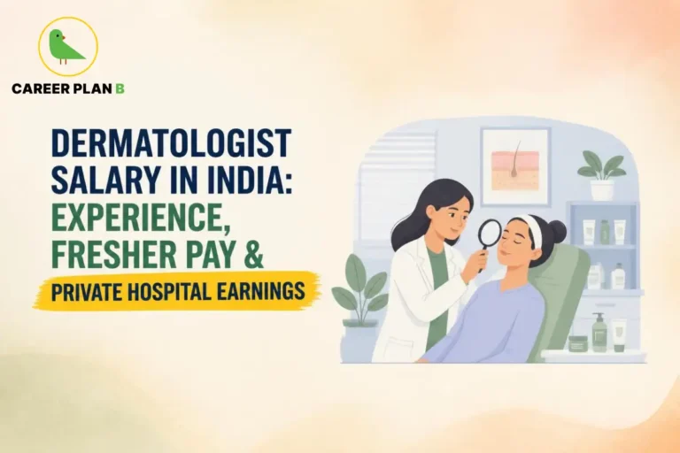 Dermatologist salary in India showing experience, fresher pay, and private hospital earnings.