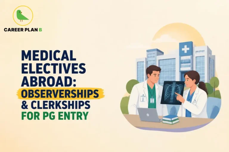 Medical electives abroad showing observerships and clerkships for postgraduate entry.