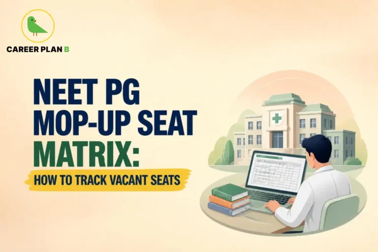 NEET PG mop-up seat matrix showing how to track vacant postgraduate medical seats.