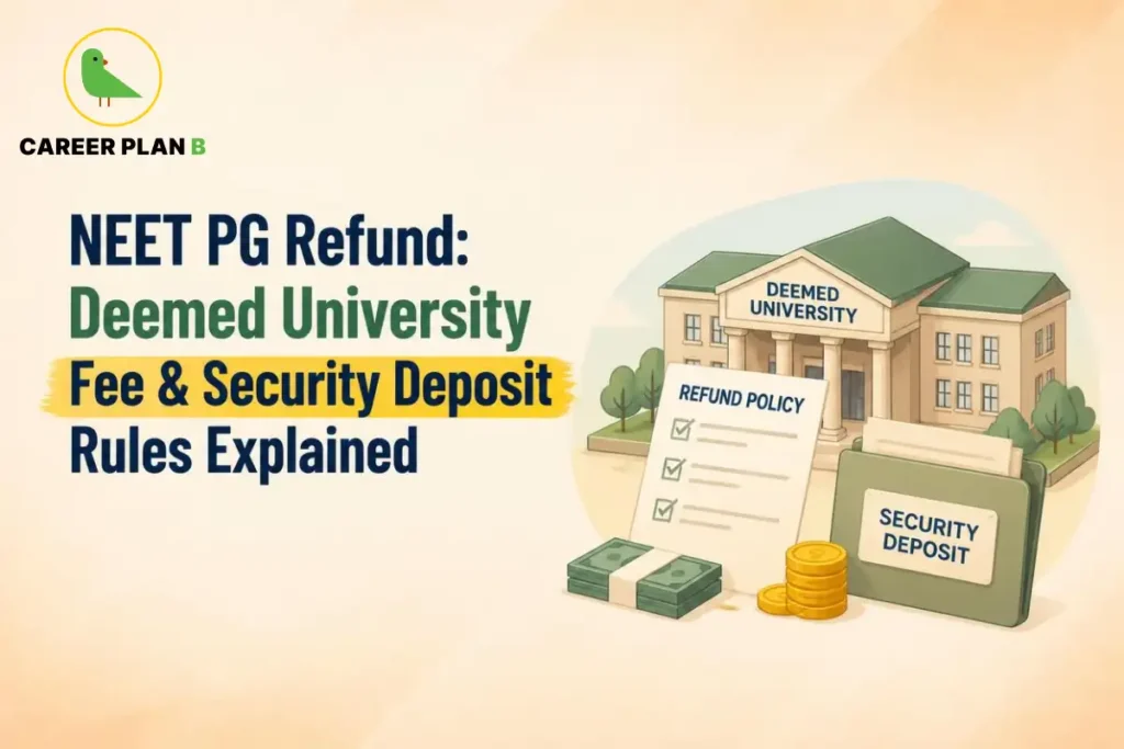 NEET PG refund for deemed university fees and security deposit rules explained.