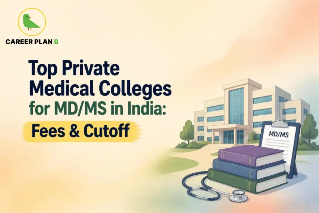 Top private medical colleges for MD/MS in India showing fees, cut-off trends, and postgraduate medical admission options