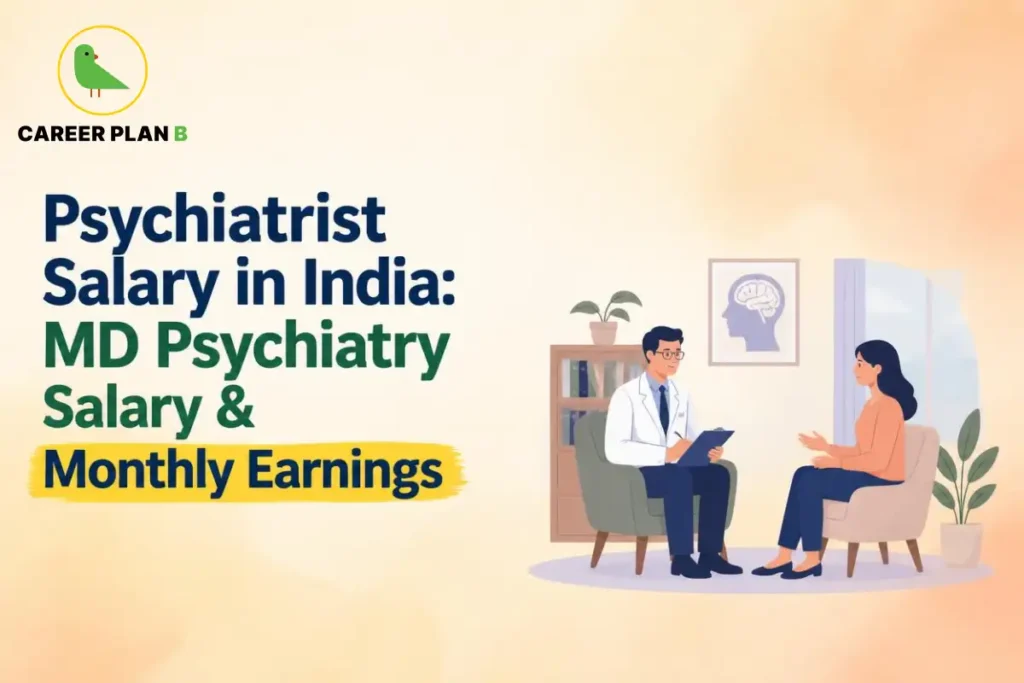 Psychiatrist consulting with a patient about MD Psychiatry salary and monthly earnings in India