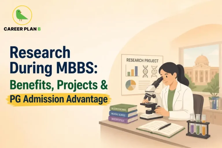 Research during MBBS showing research projects, benefits, and PG admission advantage