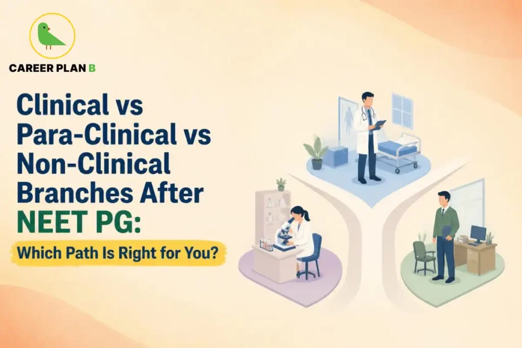 Clinical vs Para-Clinical vs Non-Clinical Branches After NEET PG: A Comparison of Career Paths, Work-Life Balance and Specialisation Options