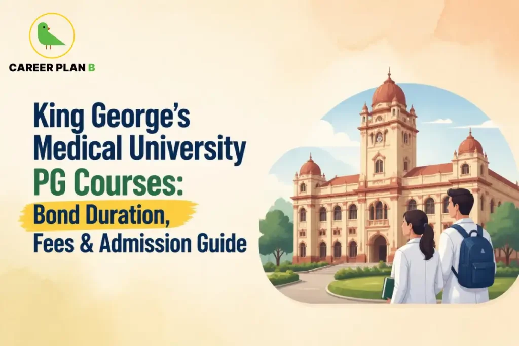 King George’s Medical University PG courses showing bond duration, fees, admission details, and postgraduate medical education options