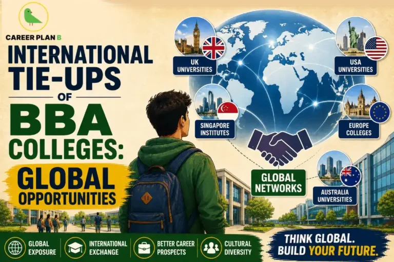 BBA global partnerships shown with universities in the UK, USA, Singapore, Europe, and Australia.