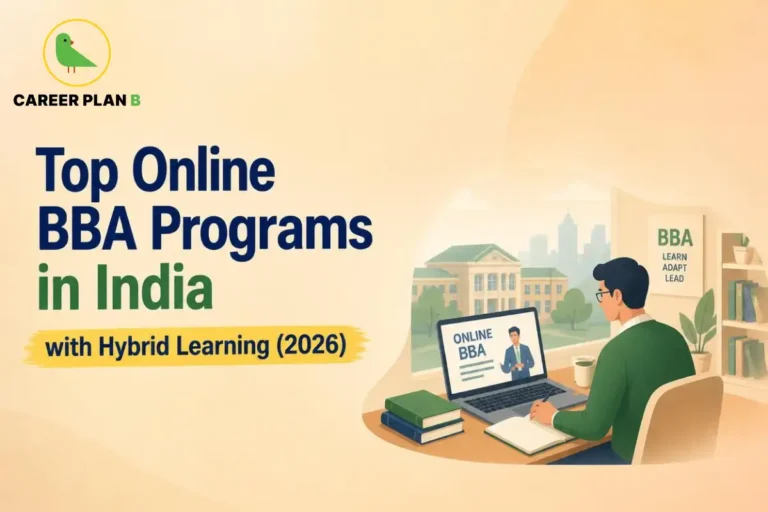 Top Online BBA Programs in India with Hybrid Learning Showing Flexible Study Options, Digital Classes, and Business Education