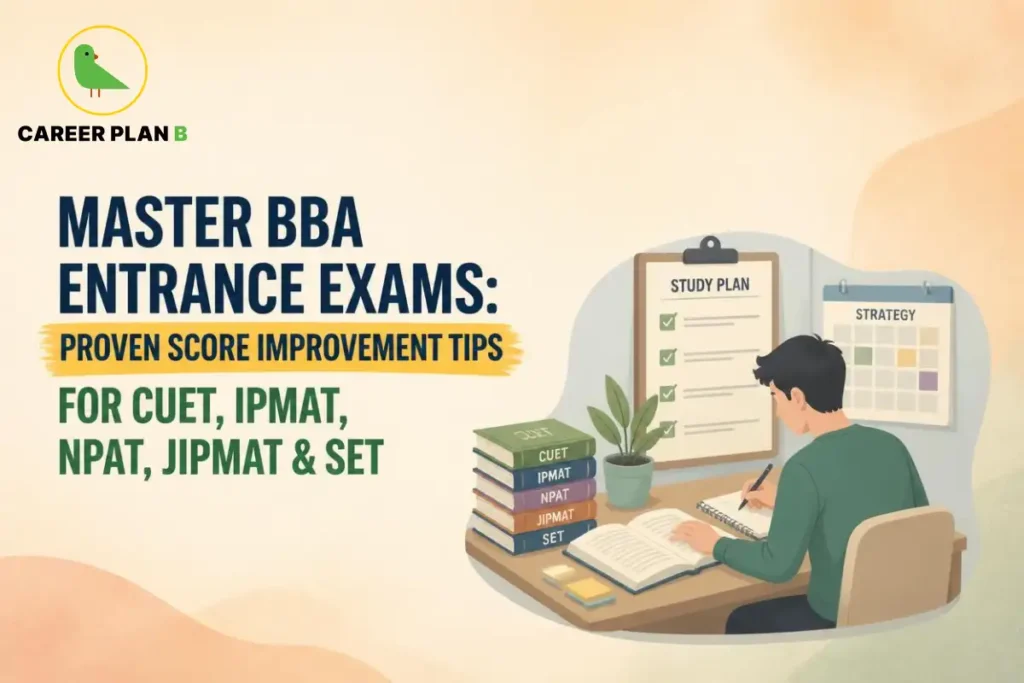 Student preparing for major BBA entrance exams with a structured study plan.