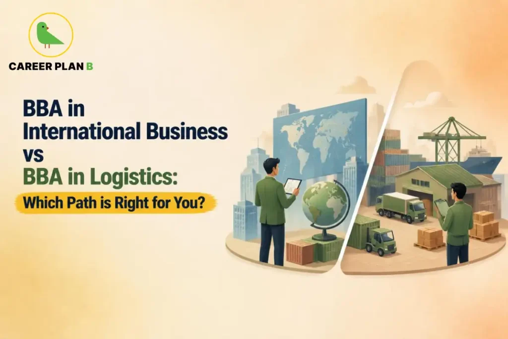 Comparison of international business and logistics career paths after BBA.