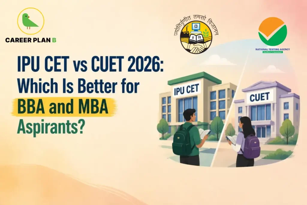 Comparison of IPU CET and CUET for BBA and MBA admissions.