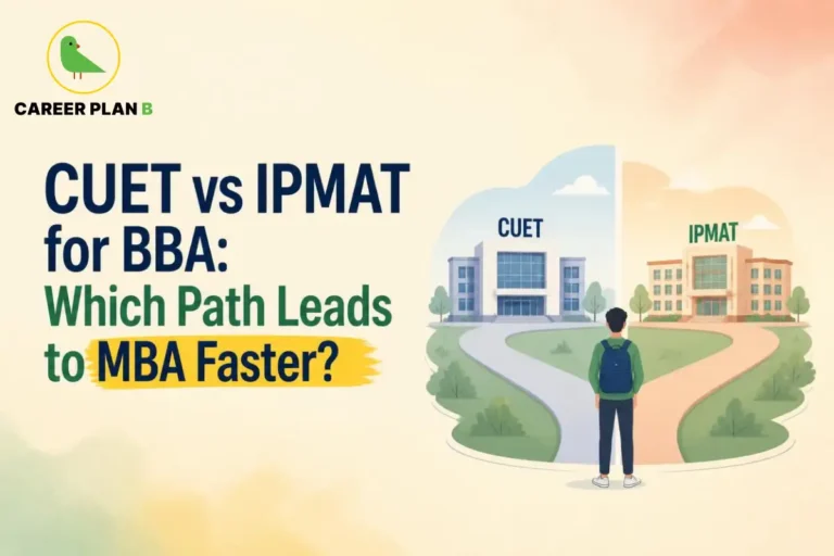 Student comparing CUET and IPMAT pathways for BBA and future MBA studies.