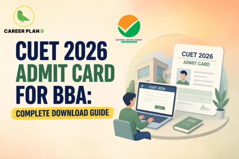 Student downloading the CUET 2026 admit card online for BBA admission.