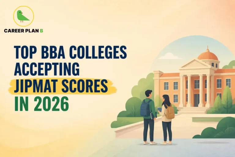 Students discussing BBA admission opportunities at a college accepting JIPMAT scores.