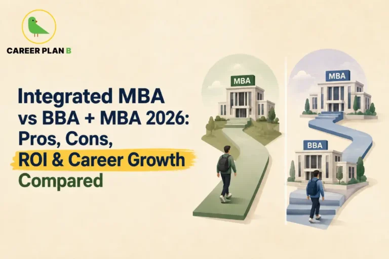 Integrated MBA vs BBA plus MBA comparison for 2026, showing two different education pathways and career growth options.