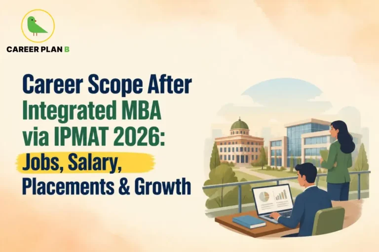 Career scope after an integrated MBA through IPMAT 2026, highlighting jobs, salary, placements and career growth.