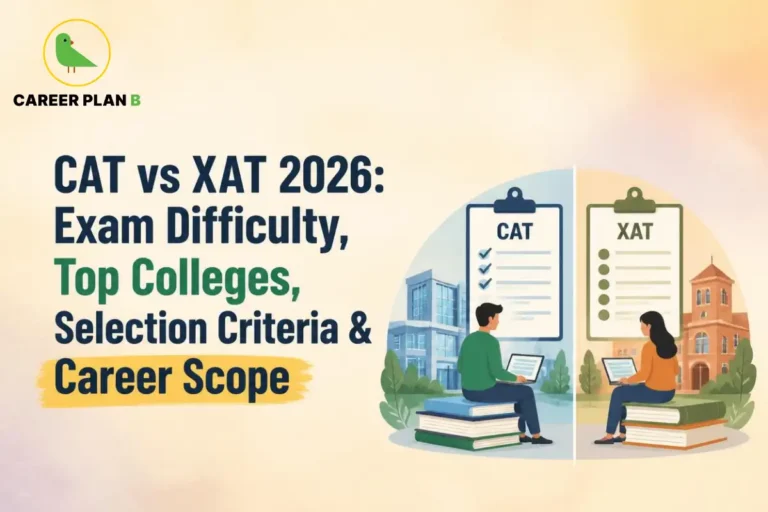 CAT vs XAT 2026 comparison showing exam difficulty, colleges, selection criteria and career scope