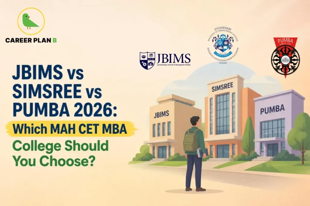 JBIMS vs SIMSREE vs PUMBA 2026 comparison for MAH CET MBA college selection