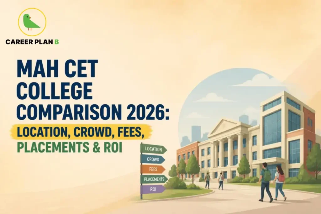 MAH CET MBA college comparison 2026 covering location, crowd, fees, placements, and ROI.