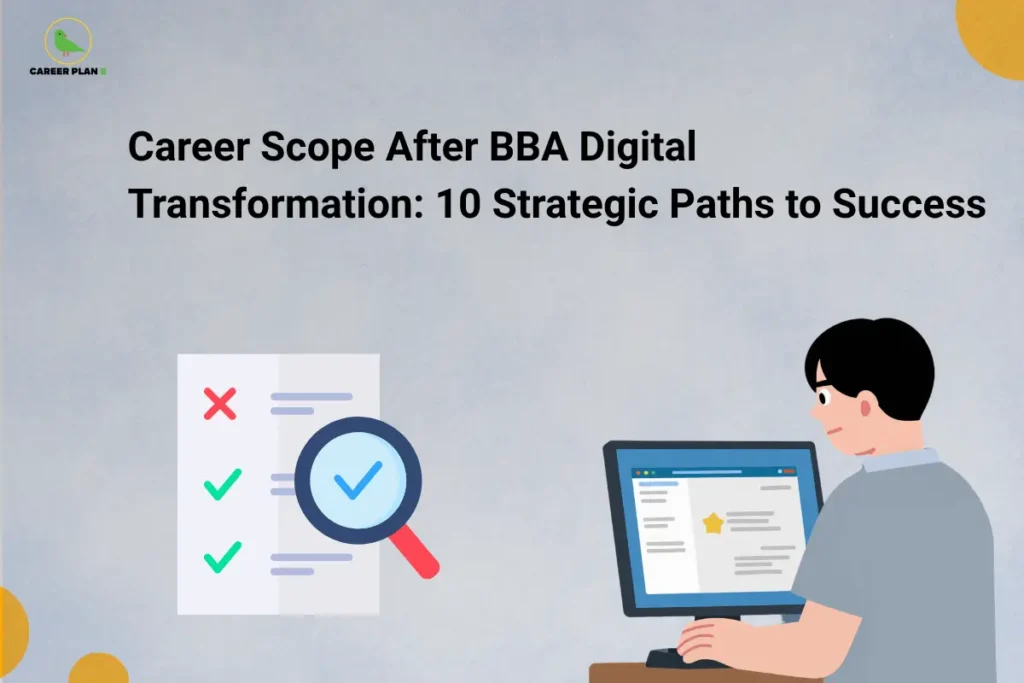 Student using a computer to explore digital career opportunities after Digital transformation careers.