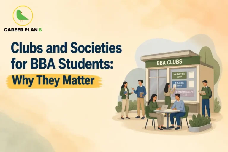 BBA student clubs and societies for marketing, finance, and entrepreneurship activities.
