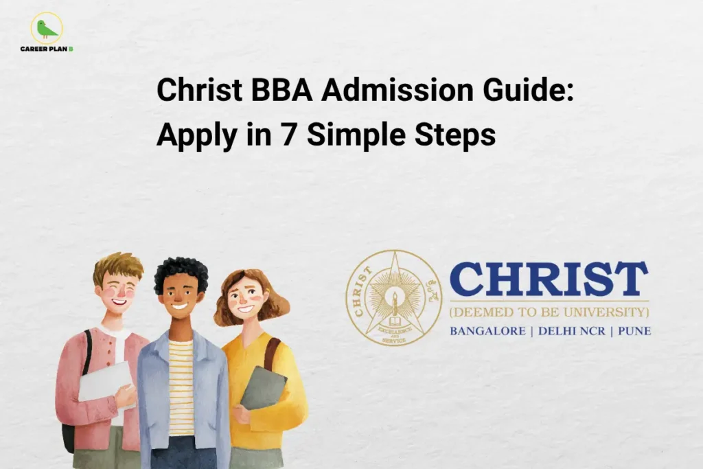 Christ BBA admission guide featuring students and the Christ University campus branding.