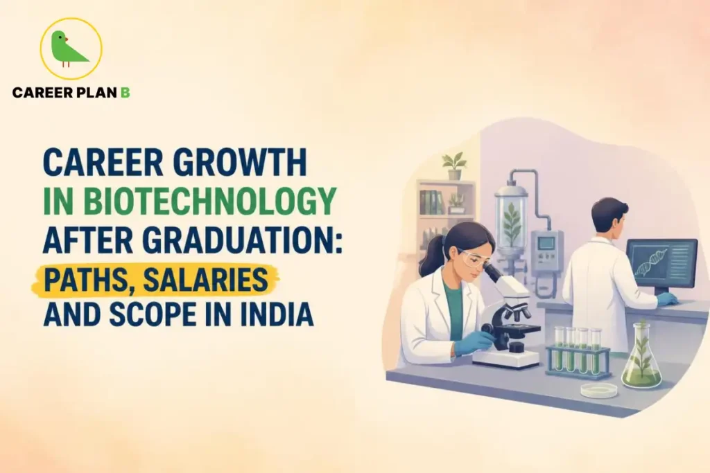 Career growth in biotechnology after graduation with laboratory research and biotechnology career opportunities in India