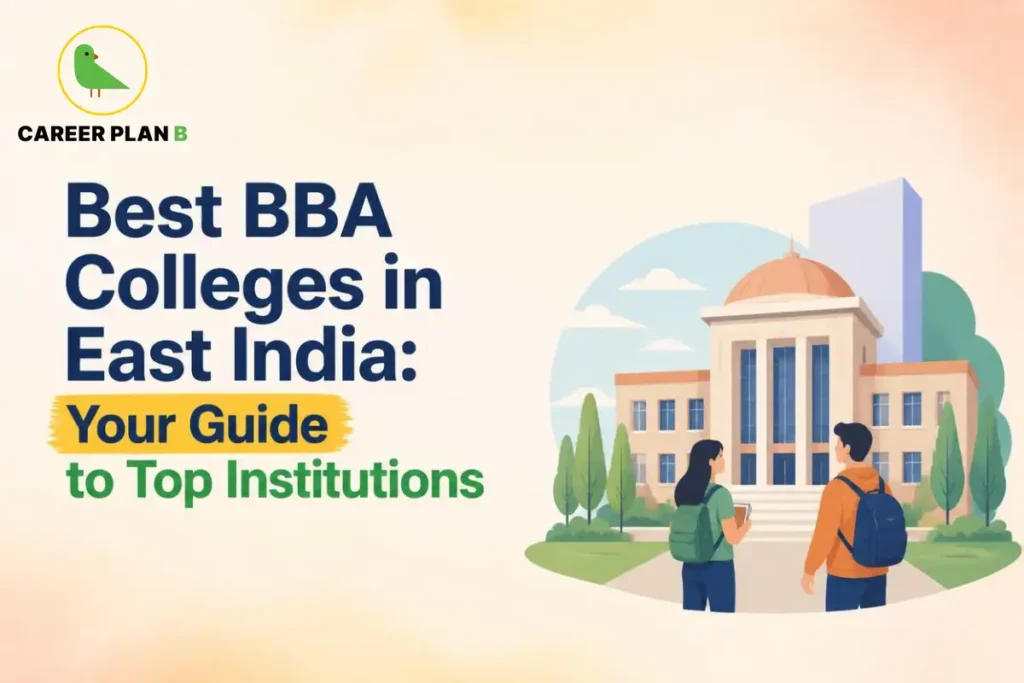 Students approach a university building representing BBA colleges in East India