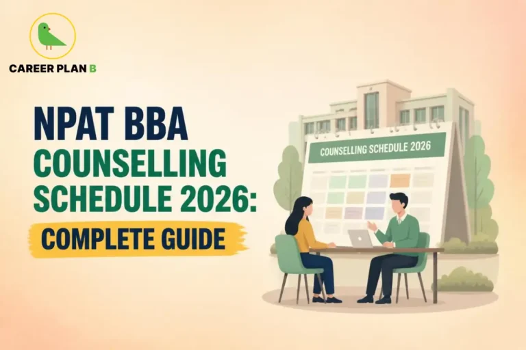Two students review a counselling schedule during the NPAT BBA admission process