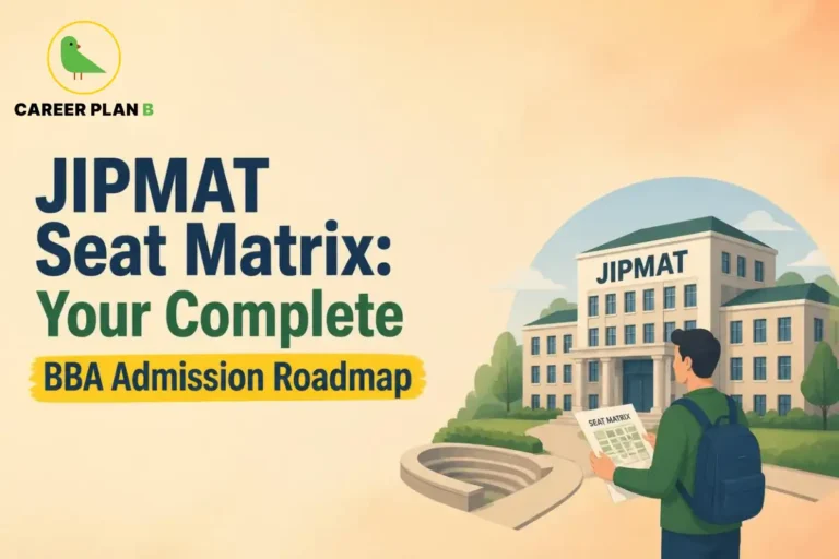 Student reviewing a JIPMAT seat matrix while planning BBA admission at an institute