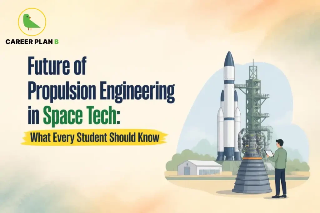 Future of propulsion engineering in space technology, showing rocket propulsion systems, spacecraft engineering, launch vehicles, rocket engines, and career opportunities for students