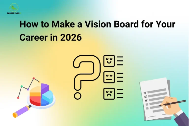 Career planning concept with goals, charts, checklist, and decision-making icons