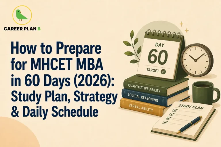 MHCET MBA preparation in 60 days with a study plan, daily schedule, and key exam subjects