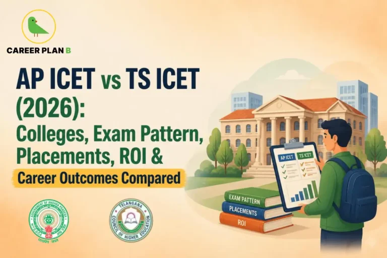 AP ICET vs TS ICET comparison showing exam pattern, placements, ROI and career outcomes.