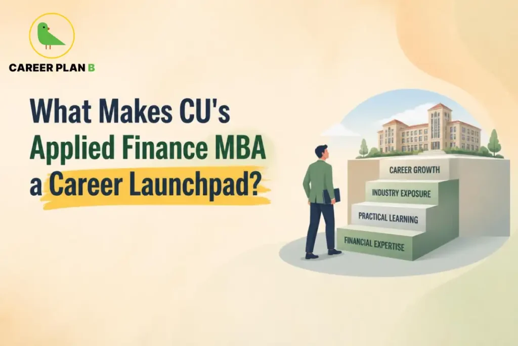 Chandigarh University Applied Finance MBA career launchpad showing financial expertise, practical learning, industry exposure and career growth