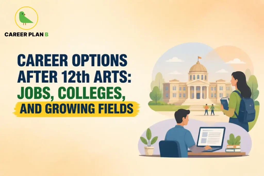 Students exploring career options after 12th Arts, including undergraduate courses, college choices, job opportunities, humanities careers and emerging professional fields