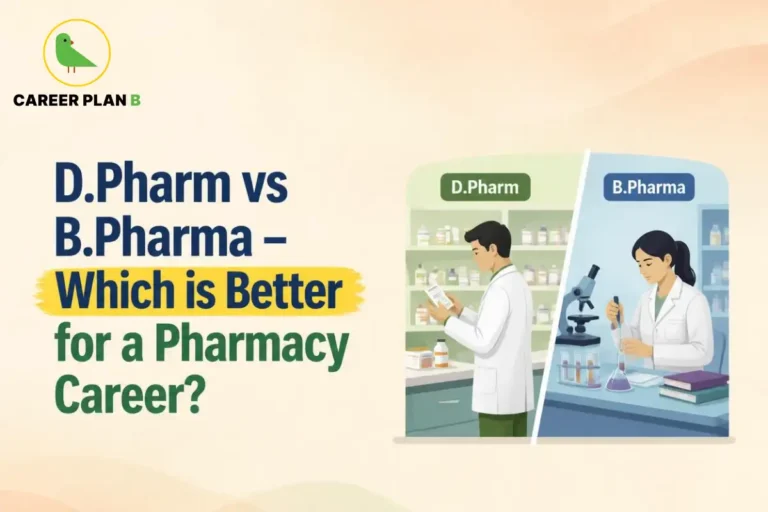 Pharmacy students working with medicines and laboratory equipment in two settings for D.Pharm and B.Pharm.