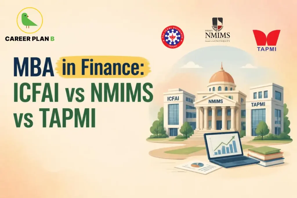 MBA in Finance comparison of ICFAI, NMIMS and TAPMI programs.