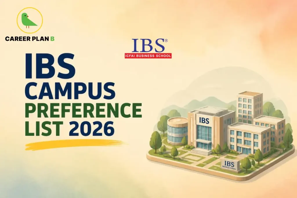 IBS campus preference list 2026 with a business school campus illustration.