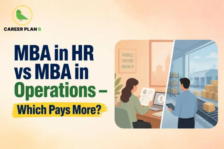 MBA in HR versus operations comparison showing people management and logistics work.