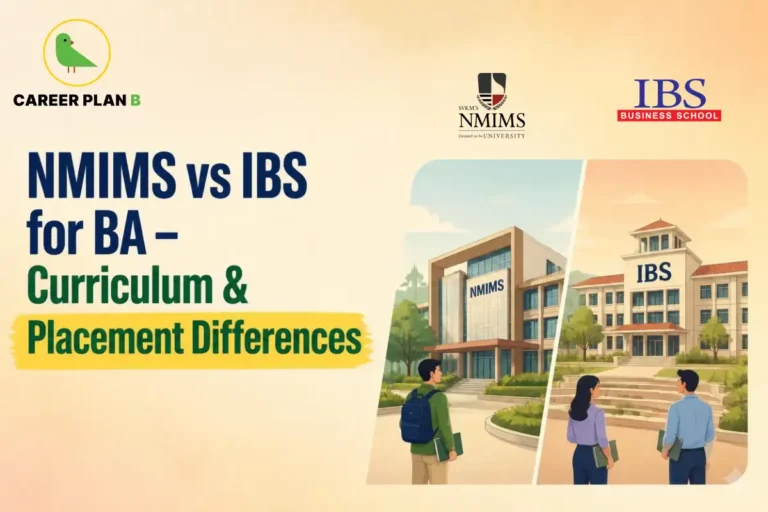 NMIMS vs IBS for BA curriculum and placement differences.