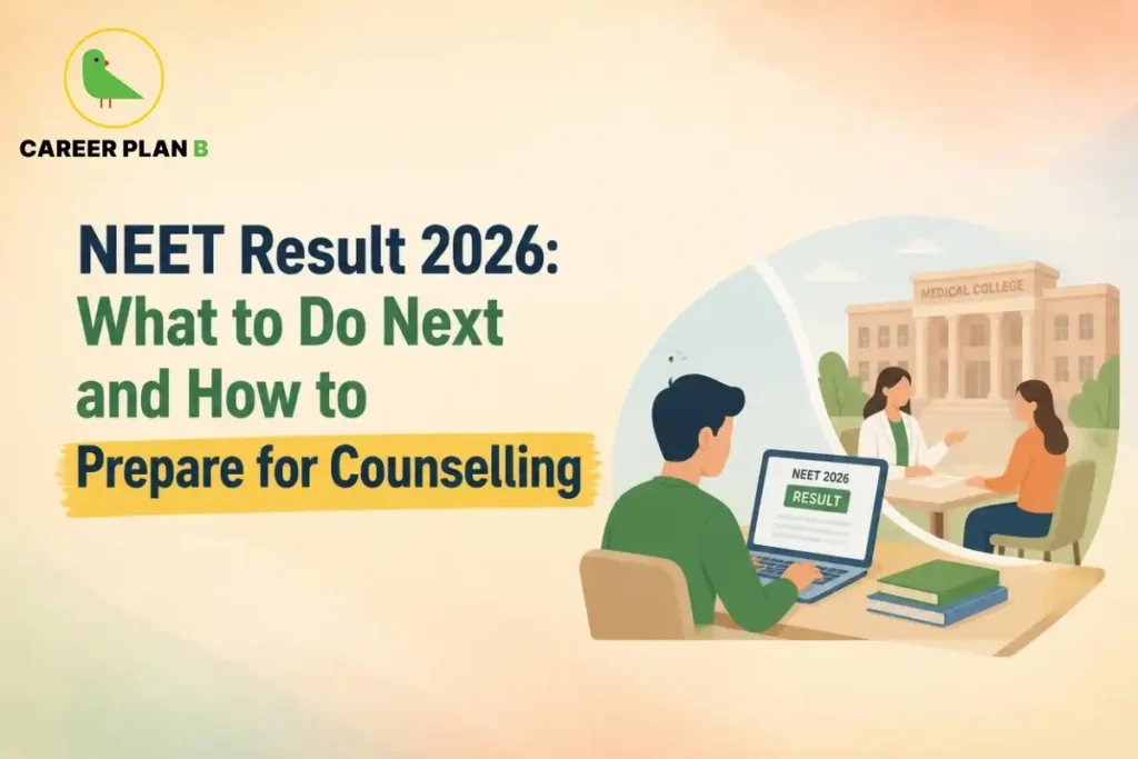 NEET Result 2026 infographic explaining what to do after results and how medical aspirants can prepare for the counselling process.