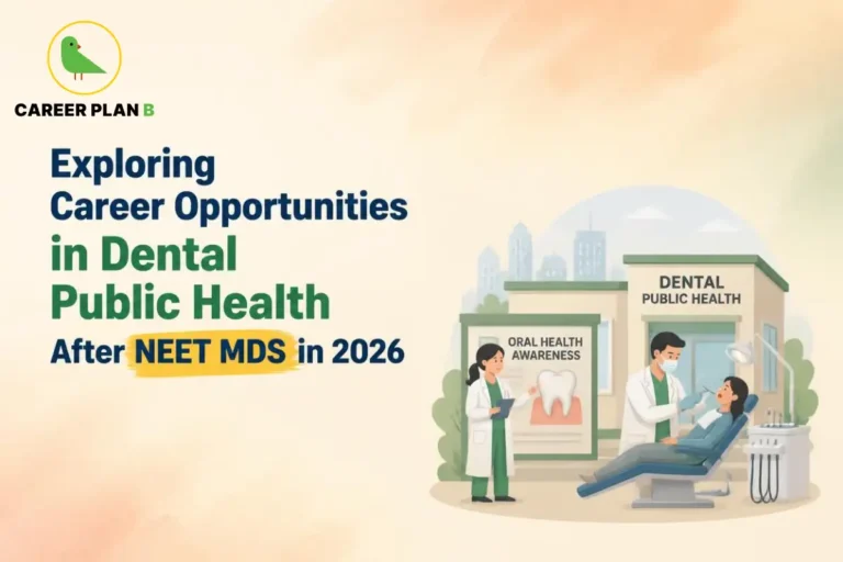 Career opportunities in dental public health after NEET MDS 2026, showing dentists working in oral health awareness and public health settings.