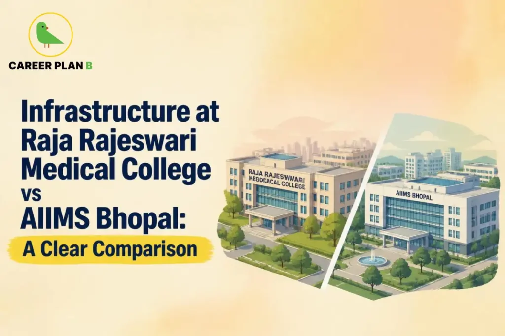 Infrastructure at Raja Rajeswari Medical College vs AIIMS Bhopal Showing Key Differences in Medical College Facilities and Campus Infrastructure