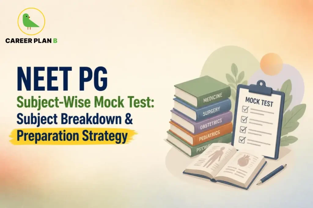 NEET PG subject-wise mock test guide showing subject breakdown and preparation strategy for Medicine, Surgery, Obstetrics, Pediatrics and other key subjects.