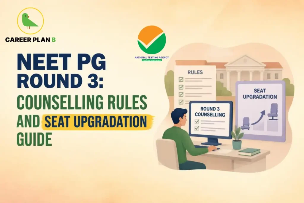 NEET PG Round 3 counselling rules and seat upgradation guide for medical college admissions.