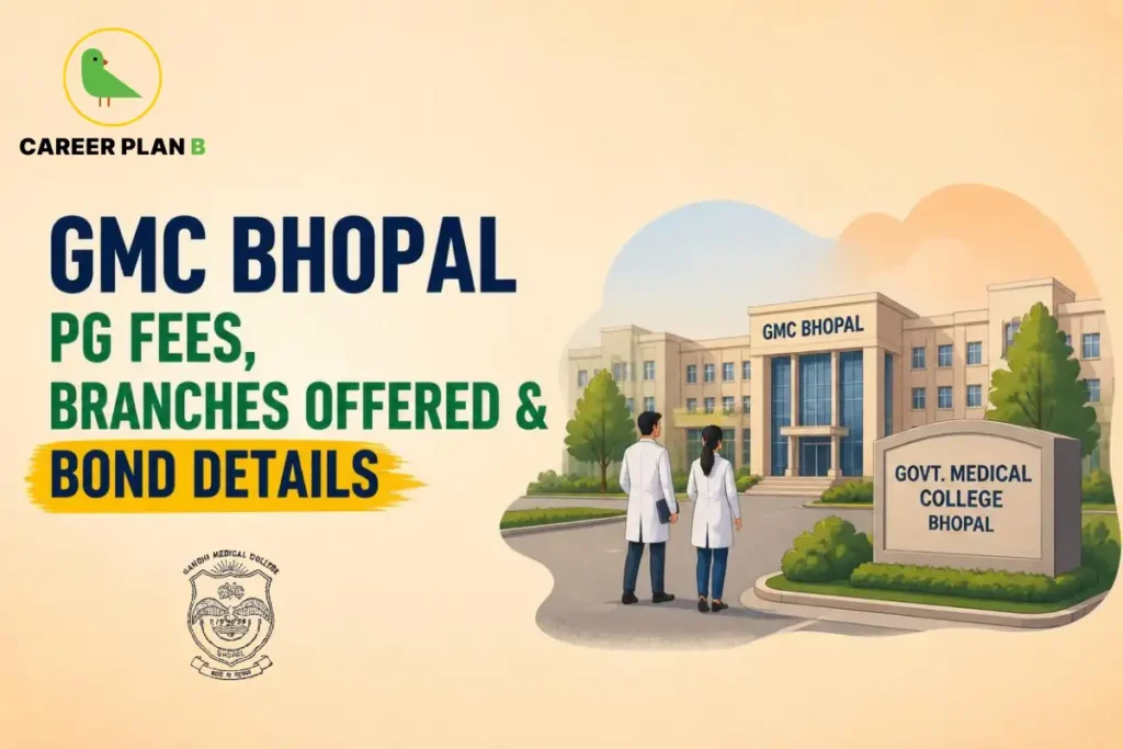 GMC Bhopal PG fees, branches offered, and bond details.