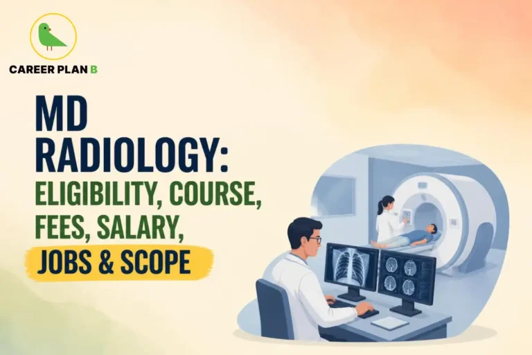 MD Radiology eligibility, course, fees, salary, jobs, and career scope with medical imaging equipment.